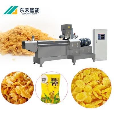 China Made Honey Sweet Puffed Breakfast Cereal Corn Flakes Snack Food Making Extruder ...