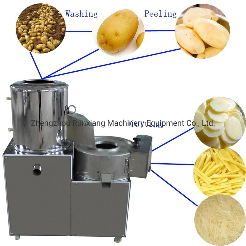 Brush Type Fruit Vegetable Potato Washing Peeling Cleaning Machine