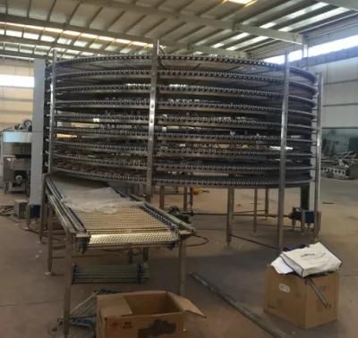 Bread Pizza Spiral Belt Cooling Chilling Conveyor for Sale