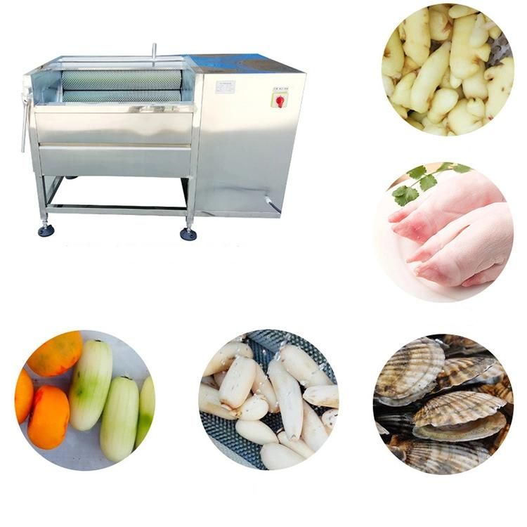 Root Vegetable Fruit Taro Ginger Potato Peeler Roller Brush Washing Peeling Machine