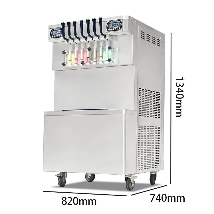 Floorstand ETL CE 7 Flavors Soft Serve Fozen Yogurt Vending Fruits Ice Cream Making Machine