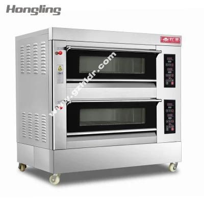 Commercial 4-Tray Electric Deck Oven with Big Tempered Glass Door