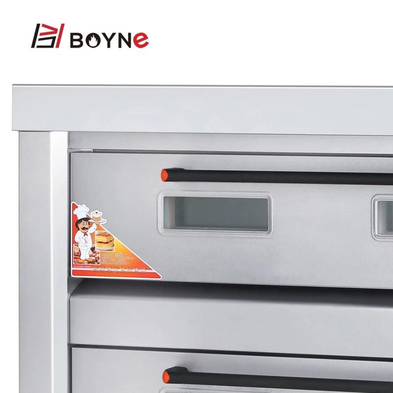 Commercial Kitchen Gas Bakery Machine Two Deck Six Tray Baking Oven