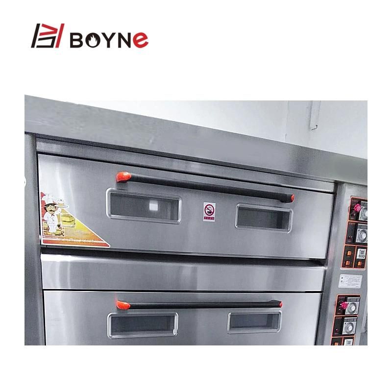 Commercial Use Hotel Bakery Double Deck Four Trays Gas Oven