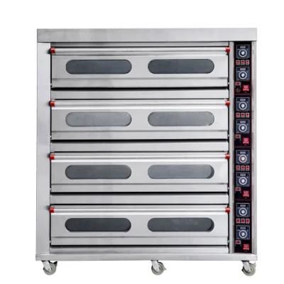 Commercial Baking Equipment 4 Deck 16 Trays Electric Pizza Oven