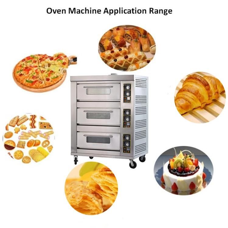 High Quality Electric Baking Oven 3 Decks 6 Trays Bread Pizza Bakery Machine