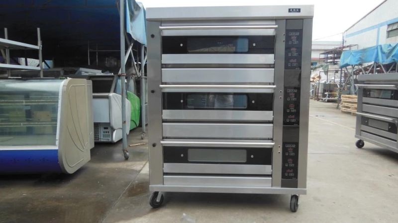 Manufacturer Commercial Three Layer Nine Tray Stainless Steel Gas Steam Oven