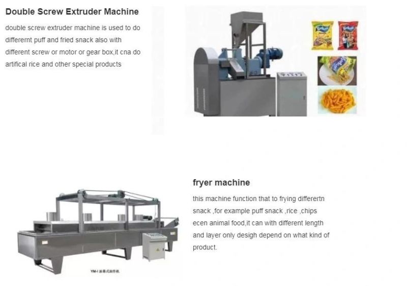 Double Screw Extruder Snack Machine Stainless Steel Bugles/Sala/Rice Crust Equipment/Factory/Plant/Line