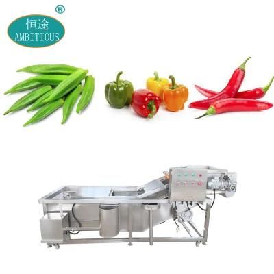 Fruit Vegetable Okra Chilli Pepper Air Bubble Washing and Cleaning Machine