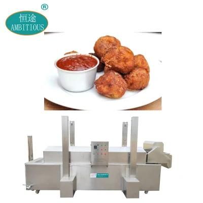 Industrial Frying Machine Meat Ball Continuous Conveyor Deep Fryer
