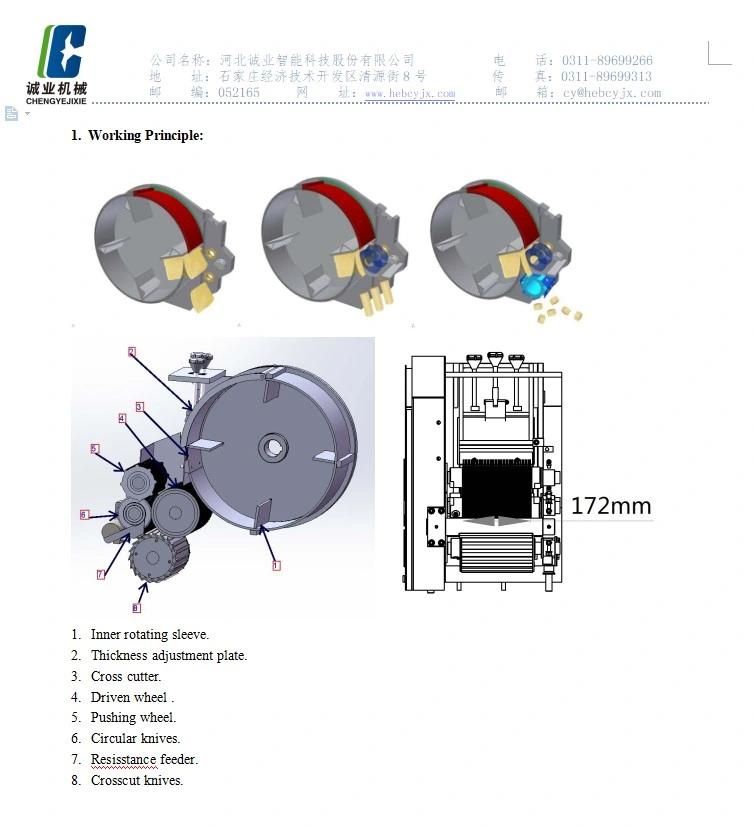 SUS304 Stainless Steel Machine for Shredded, Sliced, Cube Vegetable Fruit Food Processor