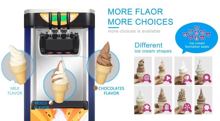 Sunrry Mcdonalds Commercial Ice Cream Making Machine Mini Soft Ice Cream Machine Price 3 Flavor Soft Ice Cream Machine for Sale