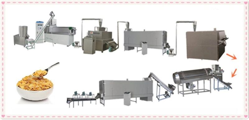 Breakfast Corn Flakes Extruder Machinery Snacks Extrusion Equipment with CE