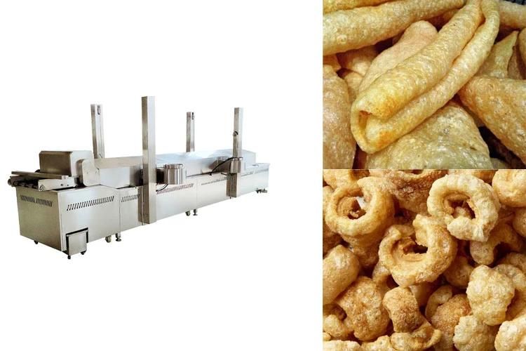 Stainless Steel Food Frying Equipment Conveyor Pork Cracker Fryer Machine