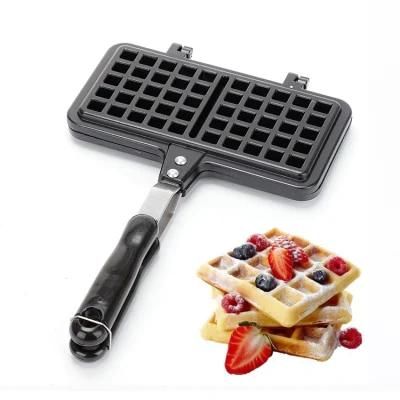 Rectangle Waffle Non-Stick Household Kitchen Gas Double Side Waffle Maker Pan Mould Mold ...