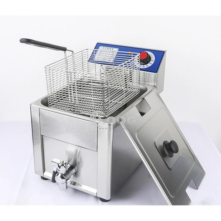 Professional Snack Equipment Factory Countertop Potato Chips Frying Machine Single Commercial Electric 8 Liter Deep Fryer