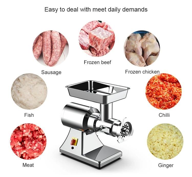 Commercial Kitchen Stainless Steel Electric 32 Meat Grinder Mincer and Mixer Chicken Pork Fish Processing Machine