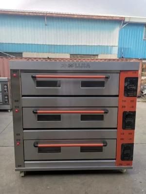 3 Deck 6 Trays Gas Deck Oven Baking Machine Commercial Bakery Equipment Pizza Oven Baking ...