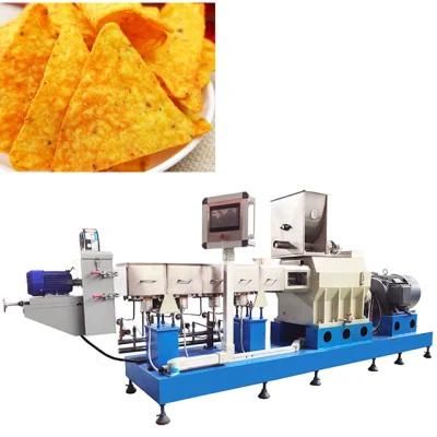 Twin Screw Puffed Chips Extruded Fried Snacks Pallet Making Machines.