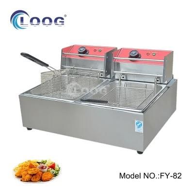 Hot Sale Commercial Electric Table Top French Fries Oil Restaurant Appliance Double Tank ...