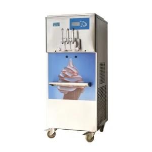 Pump Feed Commercial 2 Flavor Frozen Yogurt Soft Ice Cream Machine with Rainbow Syrup ...