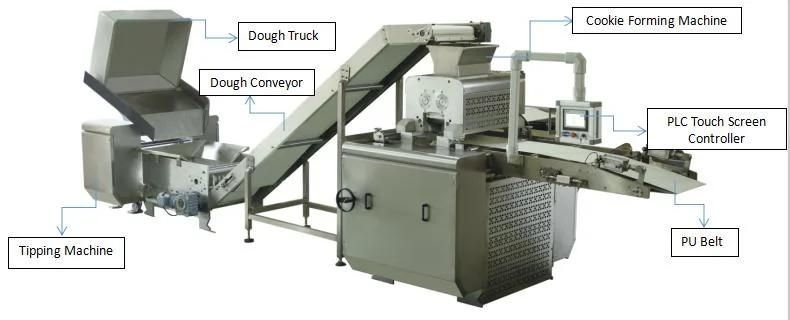 Food Processor 304 Stainless Steel Three Color Cookies Production Line Cookie Extruder Machine