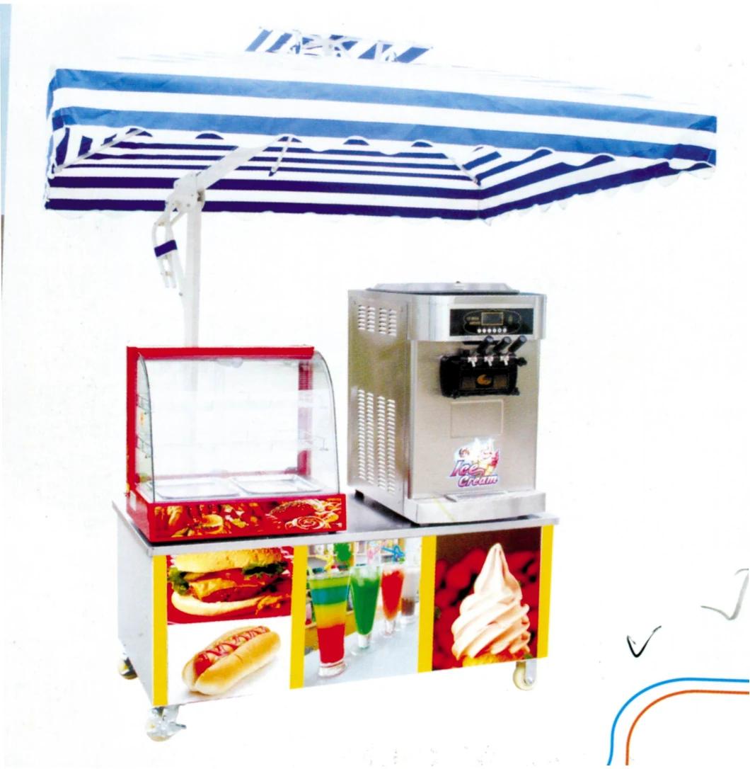 Combination Mobile Catering Food Ice Cream Vending Cart