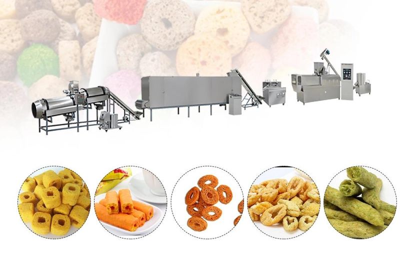2021 Automatic Twin Screw Extruder Prices Corn Chips Food Making Puff Core Filling Snack Machine