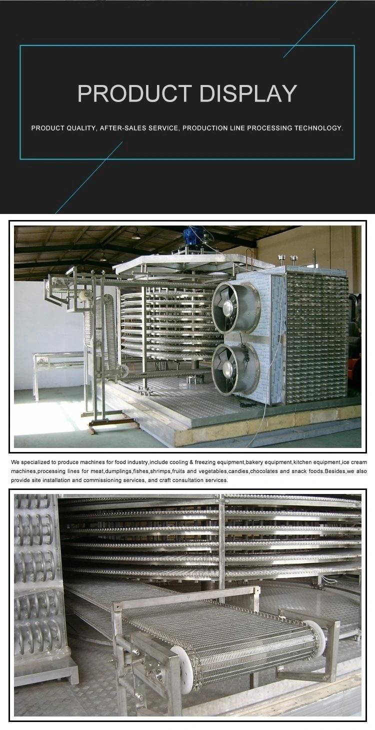 Direct Factory Meat Quick Freezing Machine Seafood Spiral IQF Freezer Price IQF Quick Freezer for Fish Fillet Meat/Shrimp/Poultry with CE/SGS Certificate