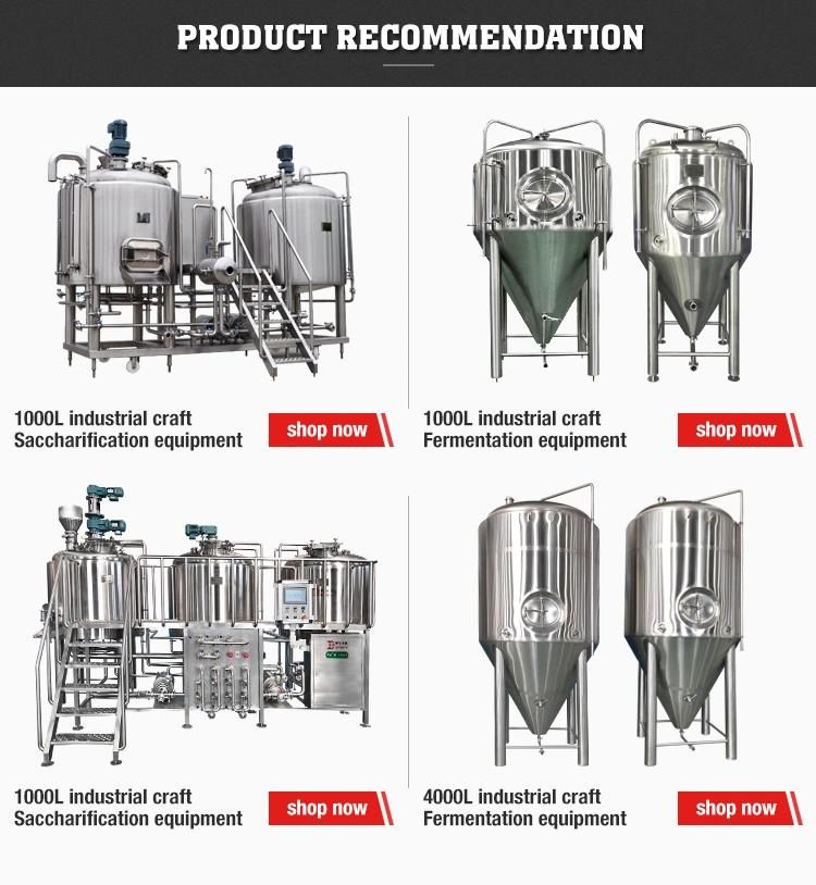 1000L 2000L 3000L 30hl 20bbl Stainless Steel Jacketed Double Layer Heat Preservation Brewery Equipment Turnkey Service