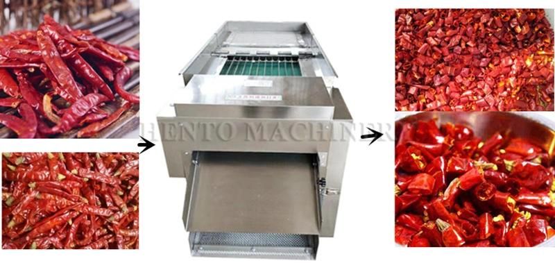 High Productivity 300-500kg/h Dry Red Pepper Ring Cutting Slicer Machine / Dried Chili Seed Removing Machine