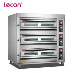 9 Trays 3 Decks Commercial Gas Oven for Baking Pizza Bread and Cookie