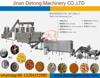 Fried Tube Snacks Machine Single Screw Snacks Food Pellet Machine