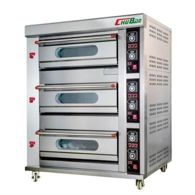 Commercial Kitchen Baking Machine Gas Oven for 3 Deck 6 Trays