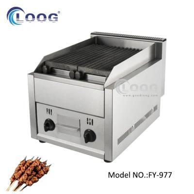 Commercial Restaurant Equipment Counter Top Gas Lava Rock Grill Stainless Steel Gas Lava ...