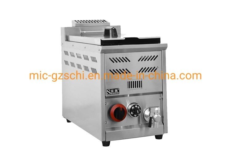 Shuangchi Manufacturer Commercial Free Standing Gas Deep Fat French Fries Chicken Fish Chips Fryer in Stainless Steel Fryer Machine Fast Food Equipment