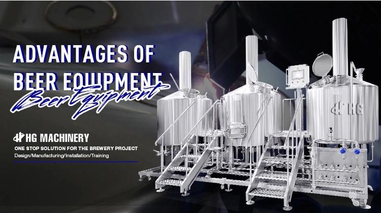1000L 2000L 3000L 5000L 10hl 15hl 20hl 30hl 50hl 2 Vessel Industrial Commercial Stainless Steel Beer Machine Manufacturer Micro Beer Brewery/Brewing Equipment