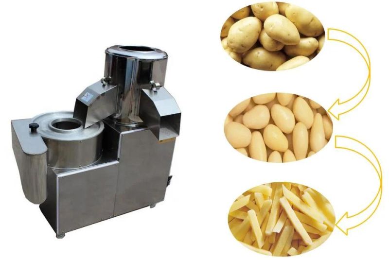 Automatic Washing Peeler Cutter Potato Peeling and Cutting Machine