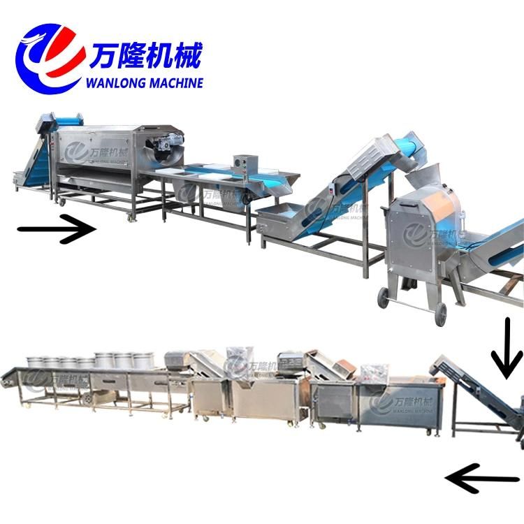 Vegetable Air Bubble Washing Peeling Brush Fry Potato Chips Cutting Frozen French Fries Strip/Sheet/Curved Shape Good Quality Small Large Middle Output Machine