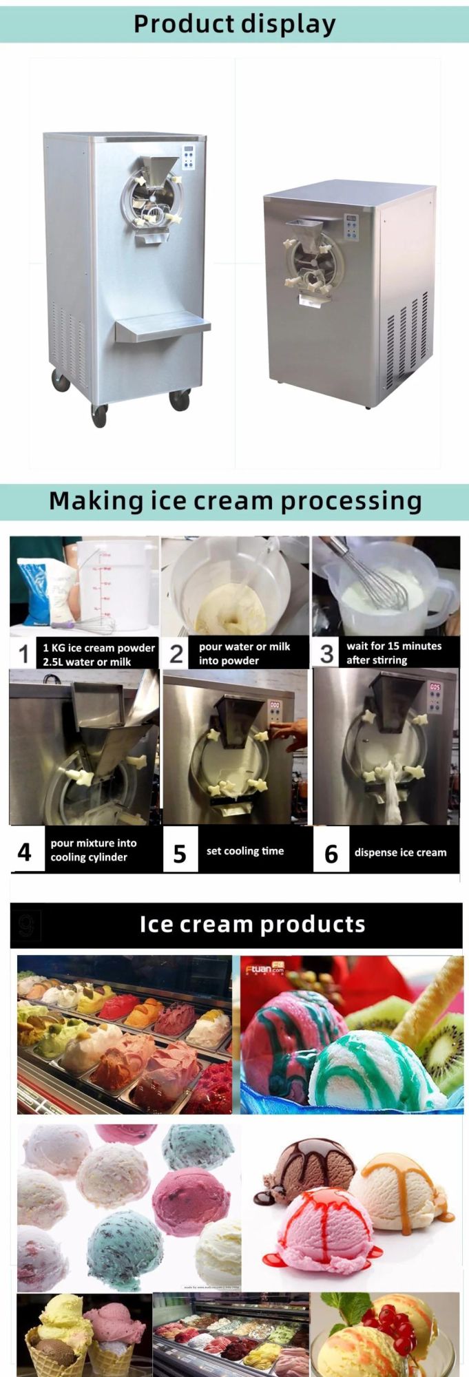 Food Commercial Fried Italian Gelato Hard Soft Serve Frozen Yogurt Ice Cream Making Machine