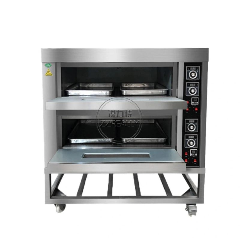 Large Commercial Slate Baking Oven Double Layer 4 Tray Pizza Bread Electric Oven Bakery Machines