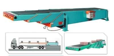 Truck Container Loading Telescopic&#160; Belt Conveyors for Grain Adalah Rubber Belt Type