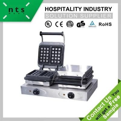 Stainless Steel Electric Waffle Baker 2 Plate
