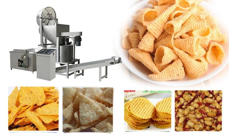 High Quality Industrial Stirring Batch Fryer Machine for Snacks Food Batch Deep Fryer Equipment for Sale
