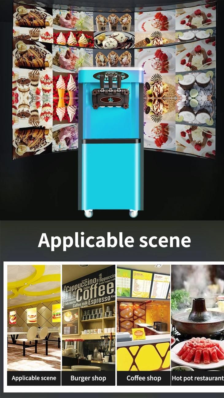 High Quality Commercial Stainless Steel Ice Cream Machine for American Market