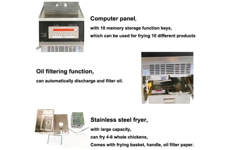 Factory Supply Fried Chicken Equipment Commercial High Pressure Fried Chicken Oven Computer Version Pressure Fried Stove Time Temperature Control Fryer