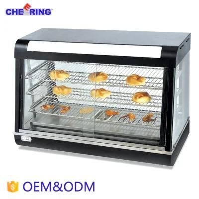 Electric Curved Glass Warming Showcase for Kitchen Equipment