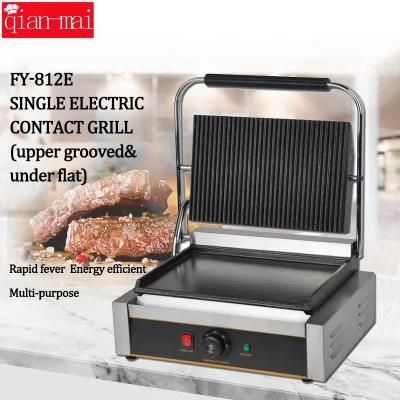 Commercial Electric Meat Chicken Sandwich Maker Panini Press Contact Grill