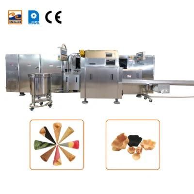 with 63 Pieces of Baking Pan One Mold Two Cakes Automatic Sugar Cone Production Line, Cone ...