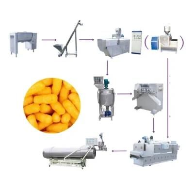 Crispy Corn Puffs Snack Machine Puffed Snack Production Line Corn Stick Extruder
